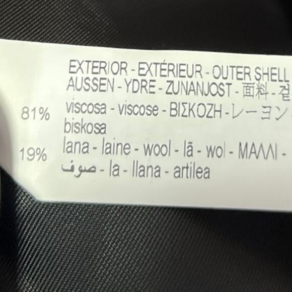 Zara Black Wool Double Breasted Long Sleeve Collar Button Blazer Coat Jacket XS - Picture 4 of 4